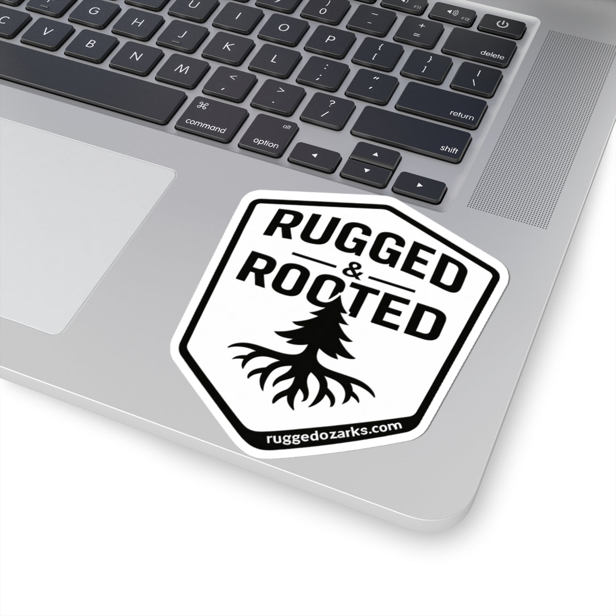 Rugged & Rooted Kiss-Cut Sticker w/Website