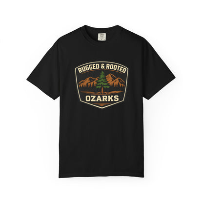 Ozarks Rugged & Rooted Tee- Mountain Adventure