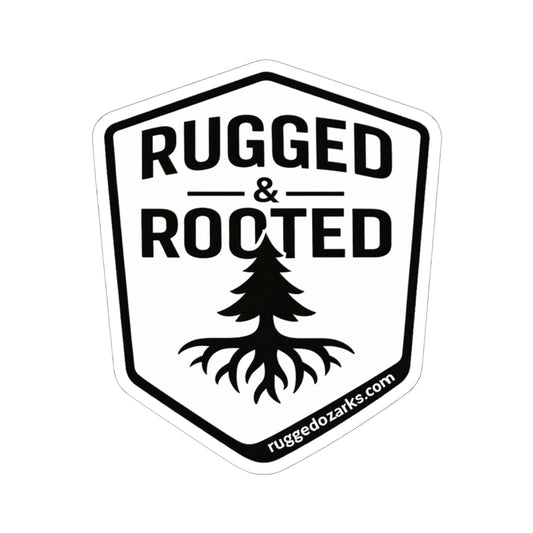 Rugged & Rooted Kiss-Cut Sticker w/Website