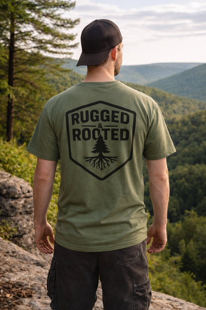 Rugged Rooted Shield Logo T-shirt