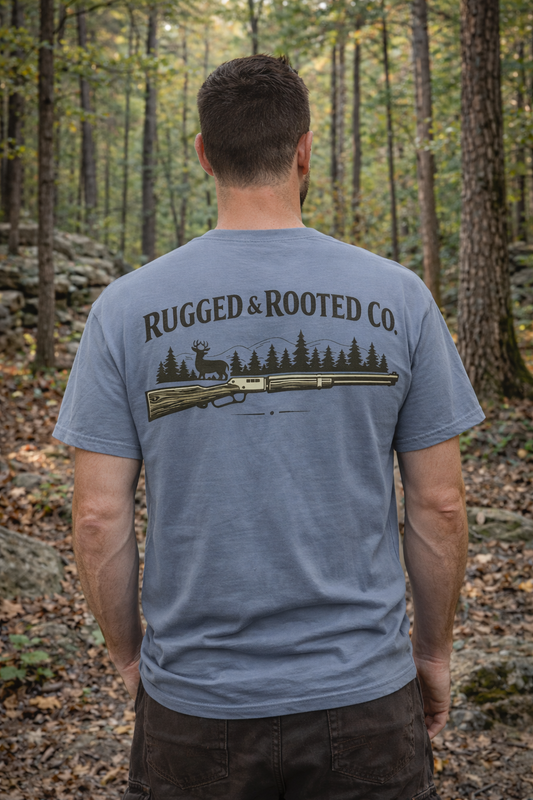 Rugged & Rooted 30-30 Hunting Rifle Graphic Tee