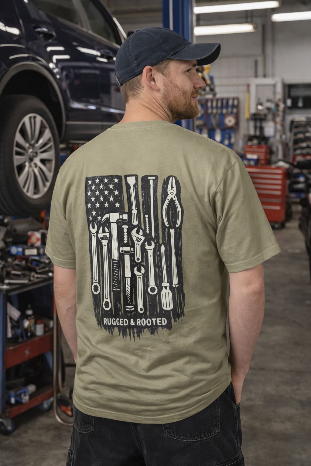 Tool American Flag  Rugged & Rooted T-Shirt
