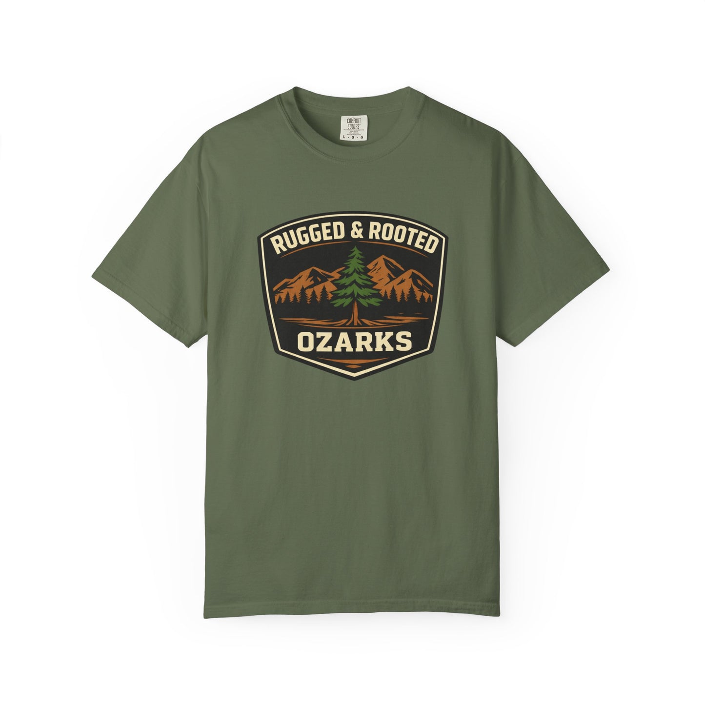 Ozarks Rugged & Rooted Tee- Mountain Adventure