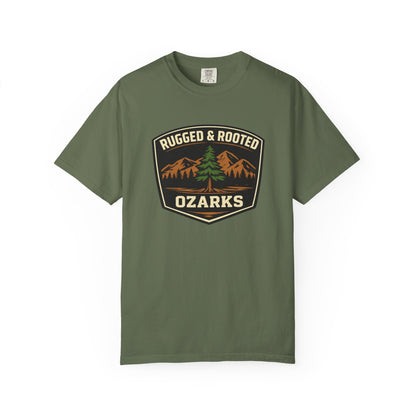 Ozarks Rugged & Rooted Tee- Mountain Adventure